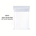 Transparent storage bag - A sealed small bag used for organizing small items, highly suitable for travel, handicraft making Qme 5cm 7cm