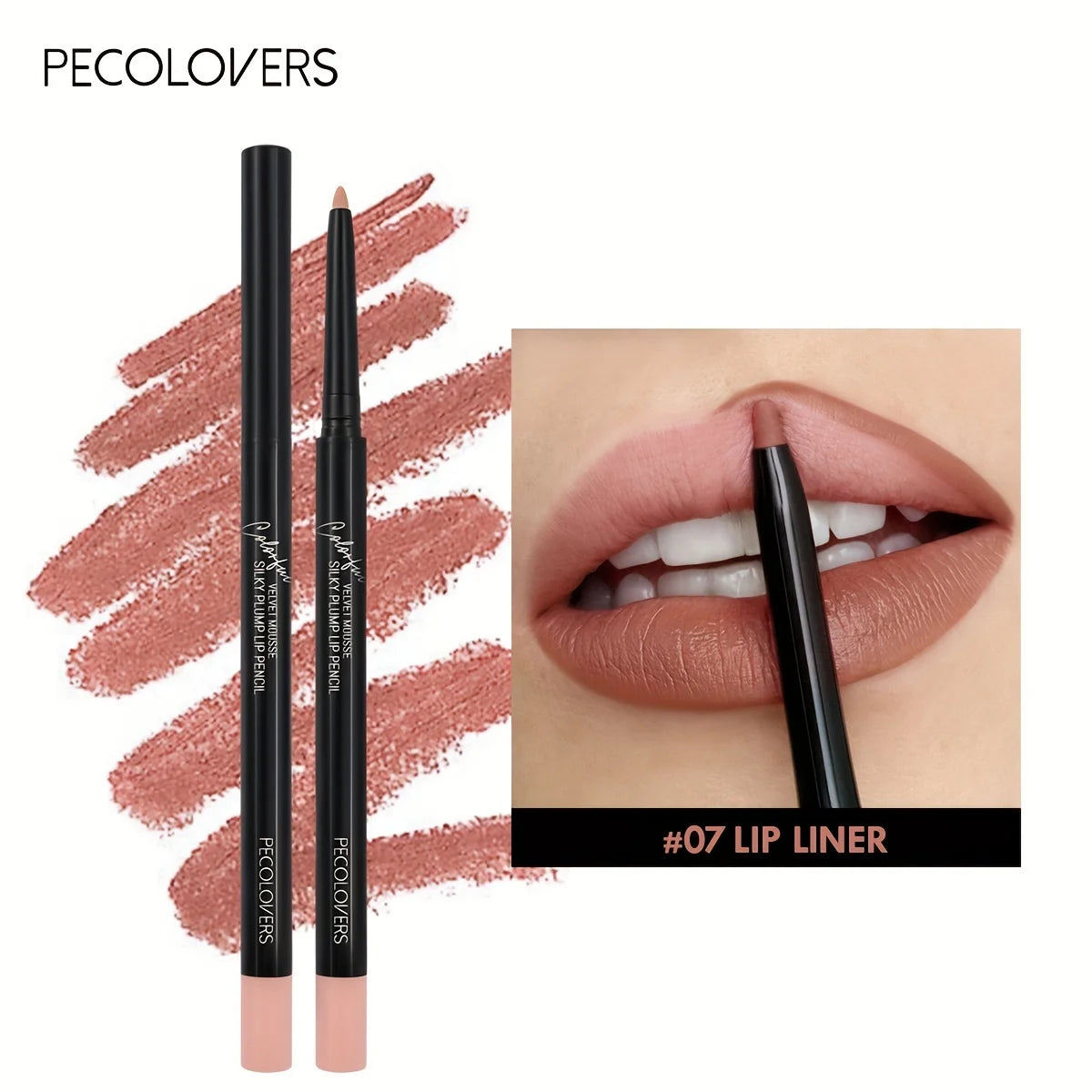 Nude Brown Lip Liner Pencil Lipstick Matte Smooth Waterproof Lipliner Qme 07
