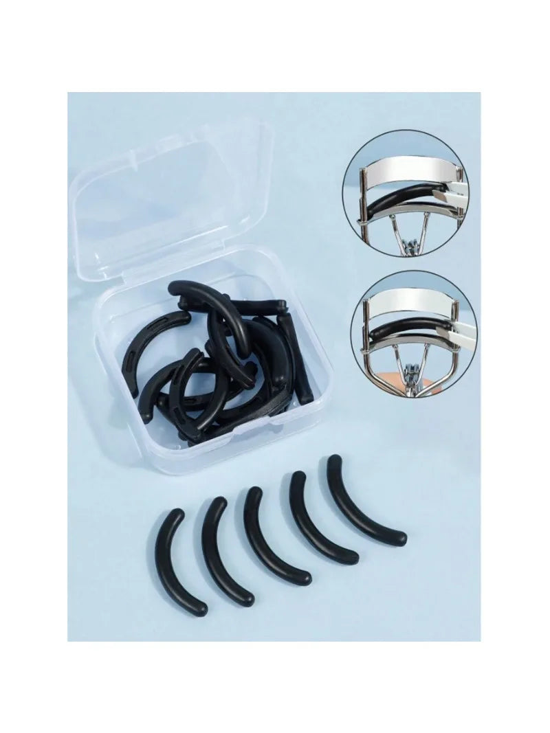 Eyelash Curler Silicone Replacement Pads Clear Storage Box Qme black