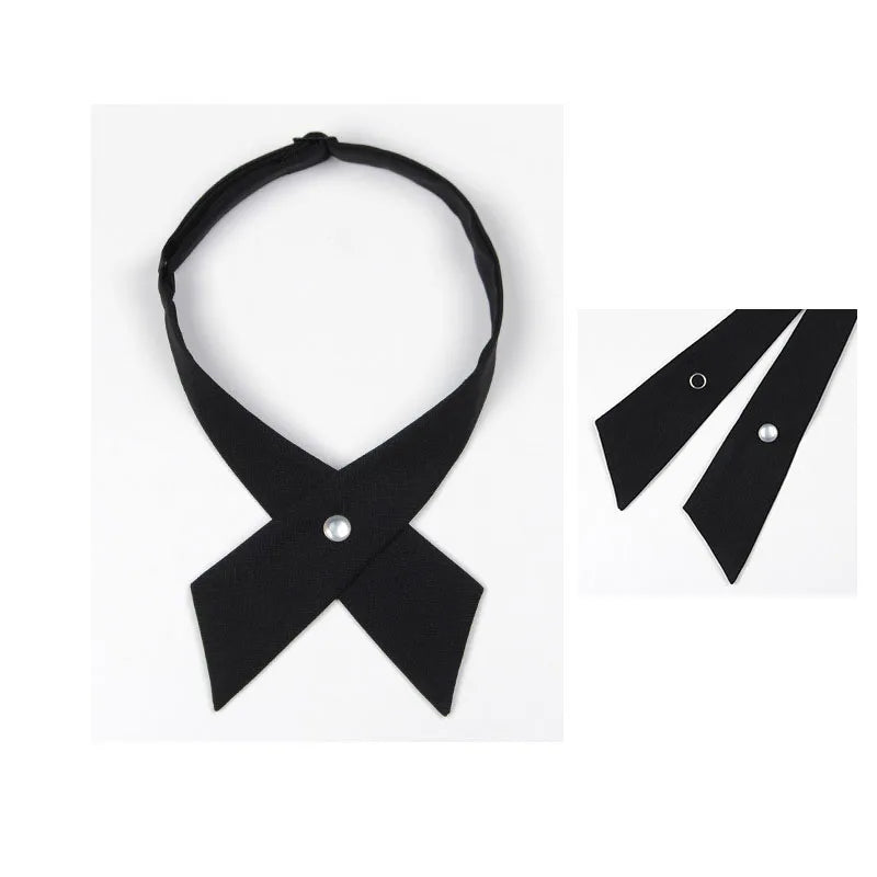 Lady Cross Small Collar Neck Tie Solid Girl Formal Classical Short Qme COLOR1