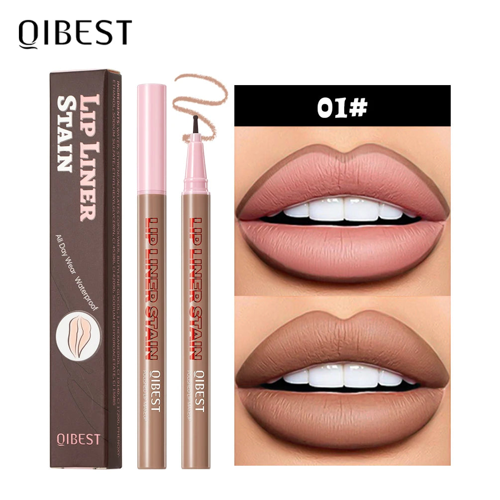 QIBEST Matte Liquid Lipliner Pencil Waterproof Plumping Stain Lipstick Natural Lip Liner Outline Lips Contour Pen Cosmetics Qme