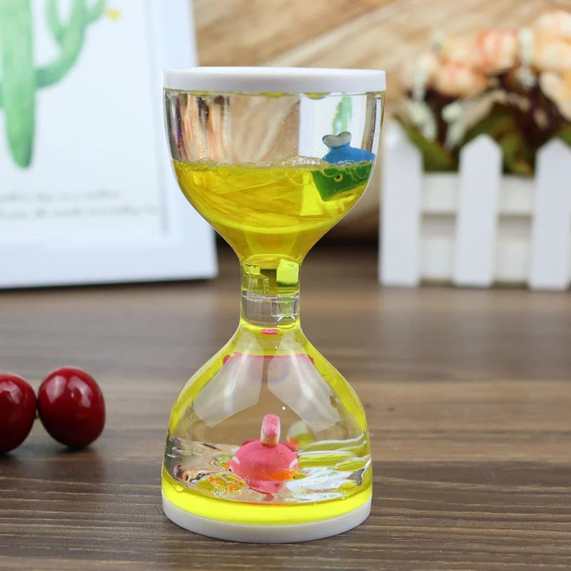 Fluid Floating Oil Timer Relaxation Toy Calming Clock Table Adornment Qme yellow 10cm 0