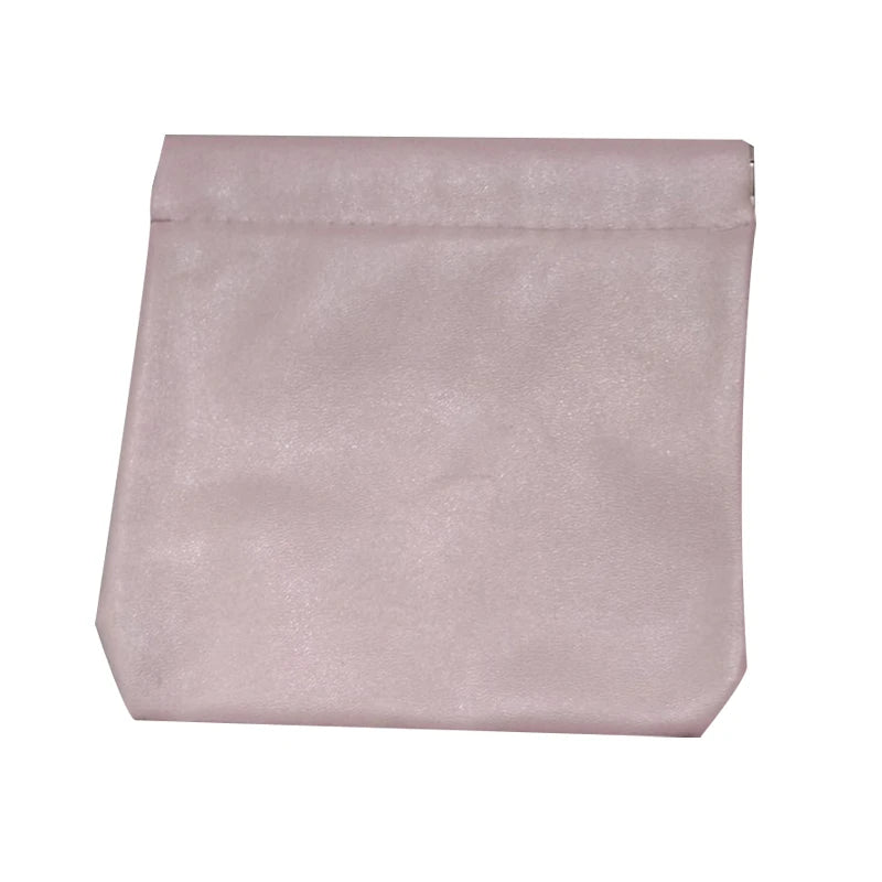 Jewelry Earphone Storage Pouch Pocket Cosmetic Bag Lipstick Leather Qme Pink