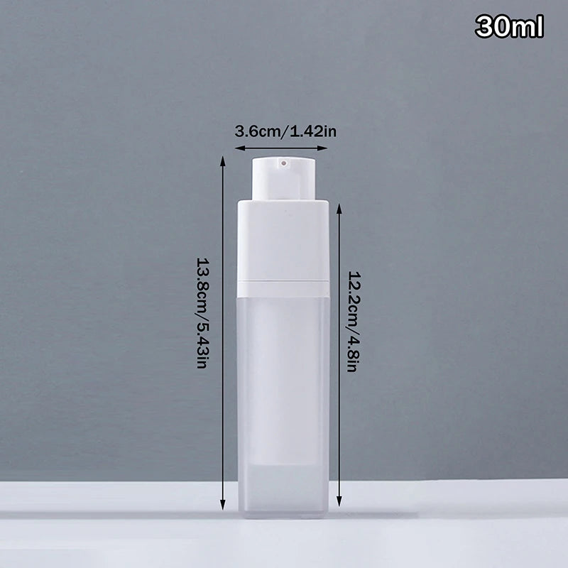 15 30 Square Vacuum Bottle Press Lotion Empty Dispensers Liquid Qme 30ml Frosted