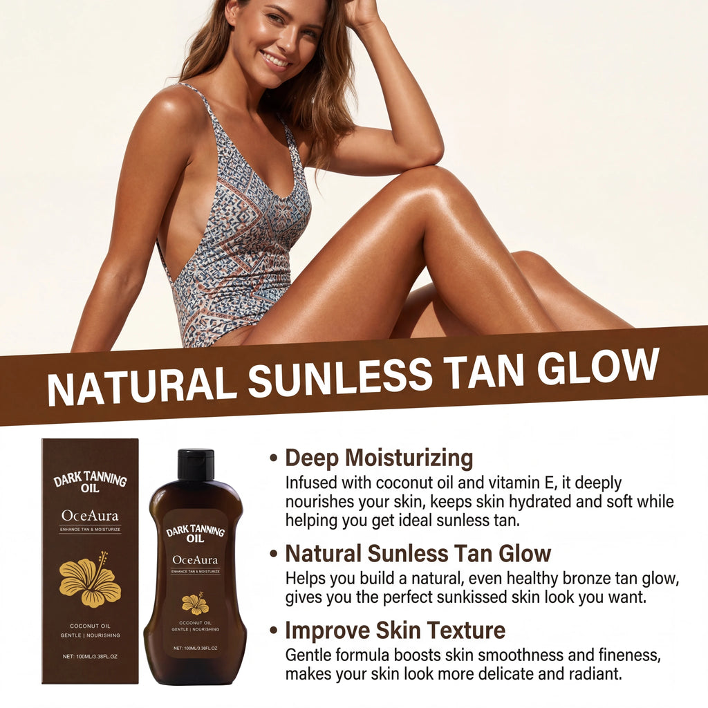 Tanning Oil Body Self Tanning Body Bronzer Darker Sun Tan Natural Glow Sunless Summer Sexy Solarium Beach Tanning Boosting Oil Qme