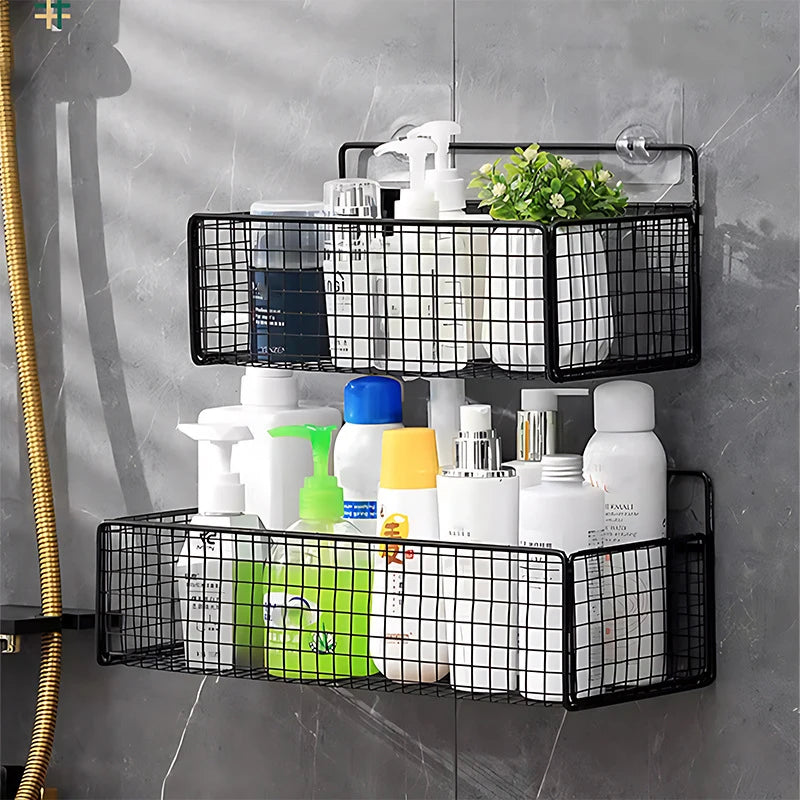 Kitchen And Bathroom Storage Rack No Drilling Required Wall-Mounted Storage Rack Qme