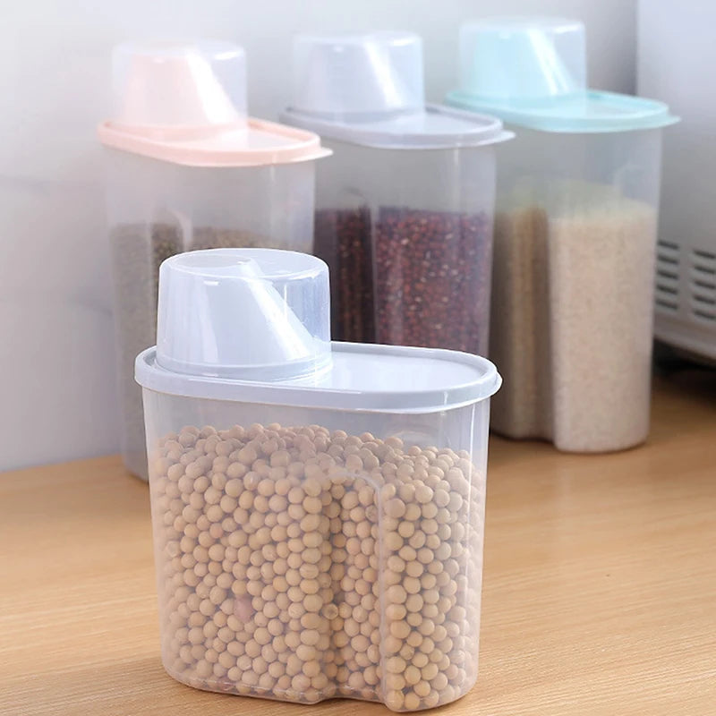 Dry Goods Airtight Container Rice Bucket Grain Storage Measuring Cup Qme