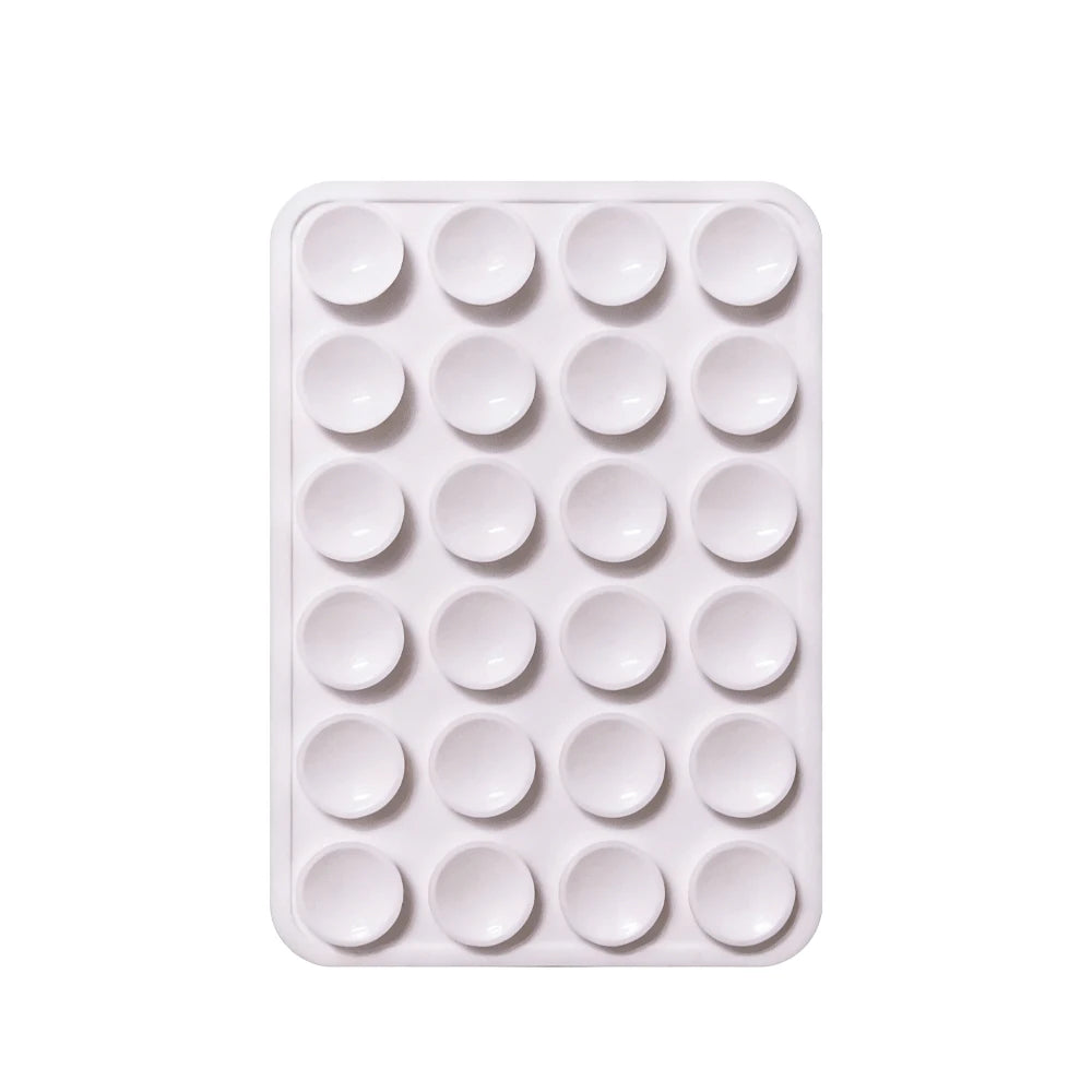 Double-Sided Suction Cup Phone Mount, Silicone Suction Phone Case Adhesive Sticky Phone Grip Hands-Free Phone Grip Phone Stand Qme White