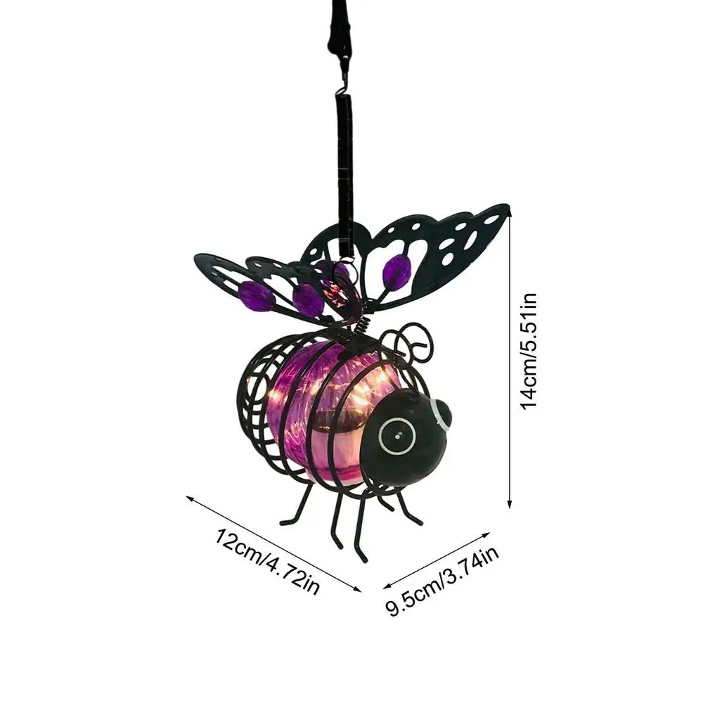 Solar Garden Light Hangable Bee-shaped Weather-resistant Ornament Led Qme Black China Mainland