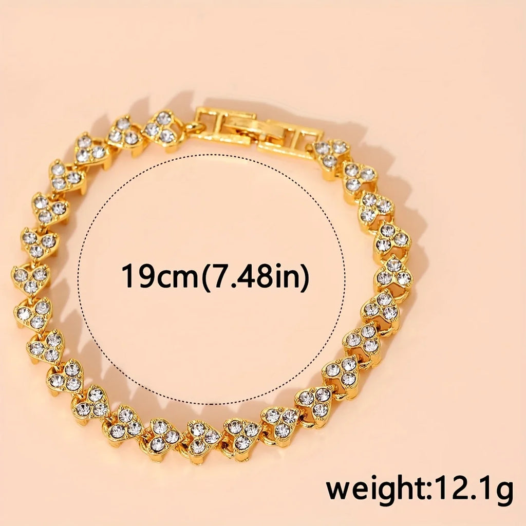 Women Watches Golden Tone Alloy Quartz Watch Stylish Rhinestone Bling Dress Watch Wristwatches, For Xmas Qme