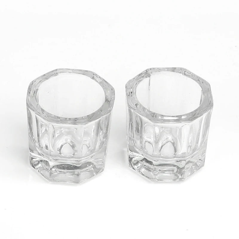 Crystal Glass For Mixing Acrylic Powder Liquid Nail Cup Dappen Dish Lid Bowl Cup Holder Equipment Nail Tools 1pc Qme