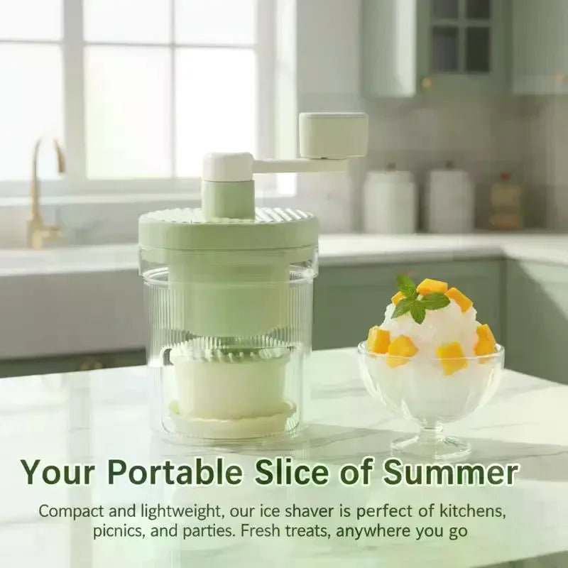 Shaved Ice Machine Small Manual Ice Crusher Home Hand-cranked Machine Making Smoothie Machine Practical Portable Ice Cream Tools Qme