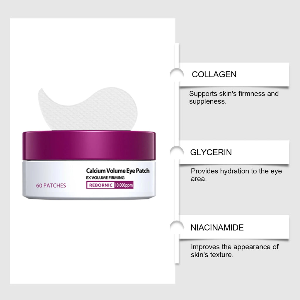 Calcium Skincare Set Anti-Aging Calcium Volume Facial Serum Eye Patches Multi Balm Fade Fine Lines Reduce Dark Circles Nourishes Qme