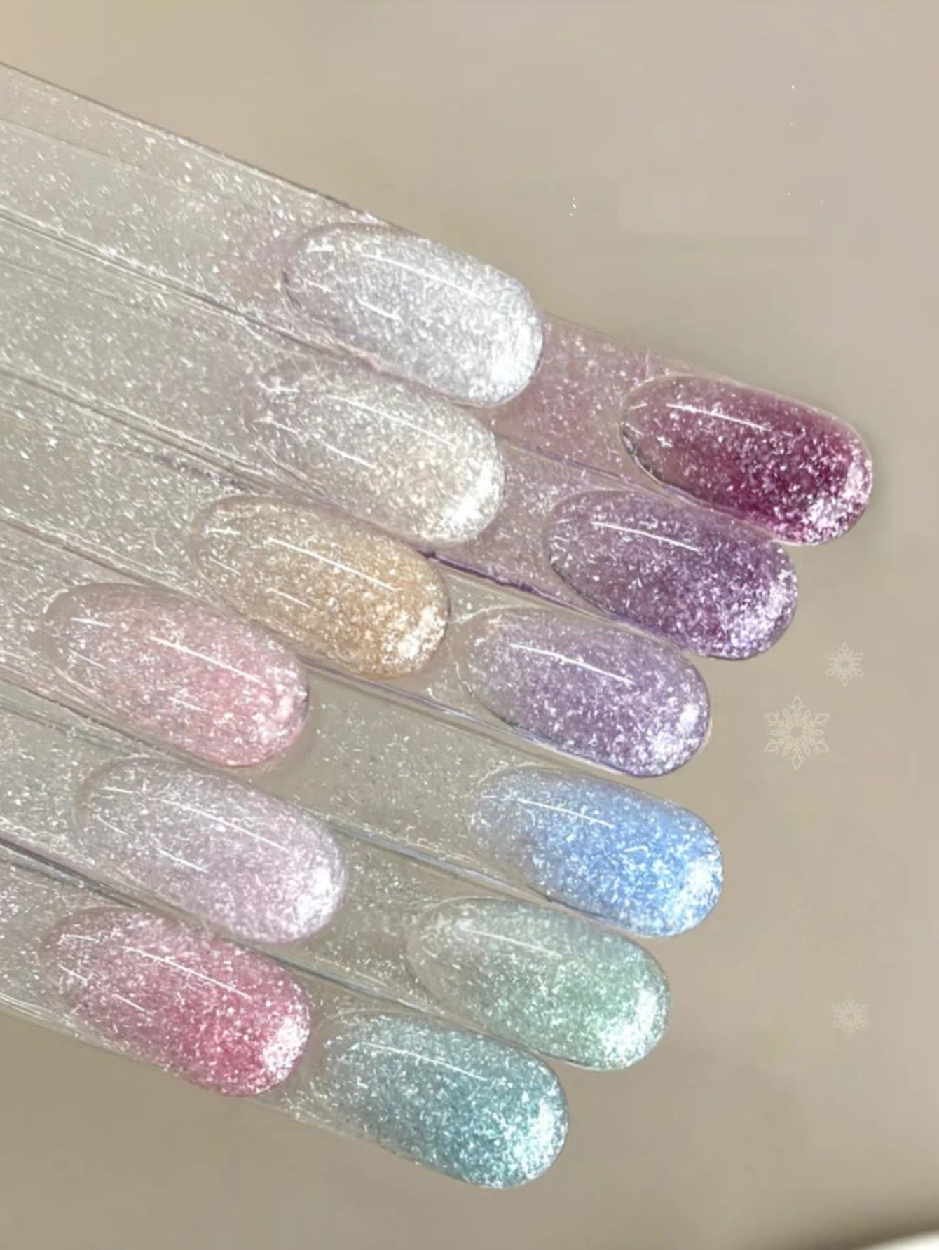 Colored Snowflake Opal Glitter Nail Polish Gel UV Suitable French Qme