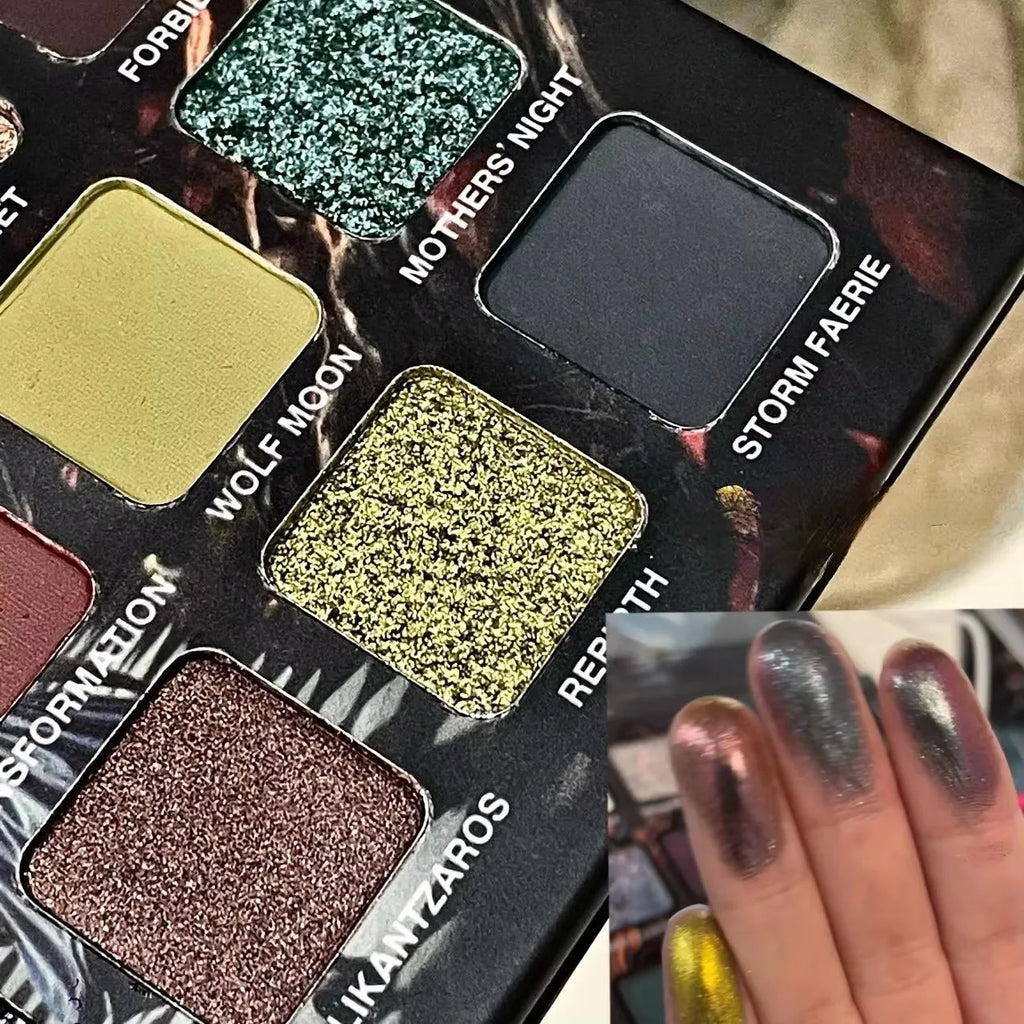 Purple Chameleon 15 Color Eyeshadow Palette Shimmer Glitter Matte Metallic Halloween Makeup Look Eye Shadow Palette Qme