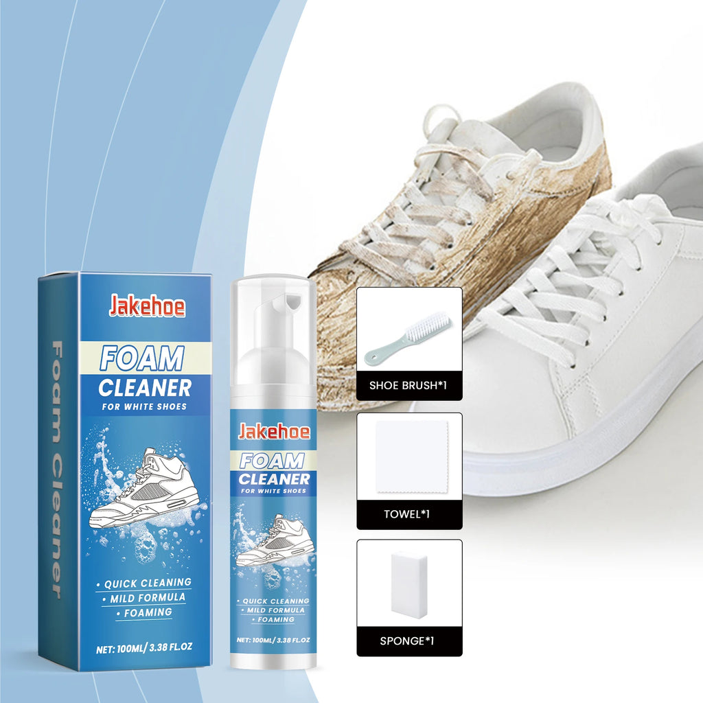 Shoe Cleaner Kit Whitening Foaming No-Wash Shoe Polisher Leather Upper Yellow Edge Dirt Stain Removal Cleaner Shoe Stain Remover Qme