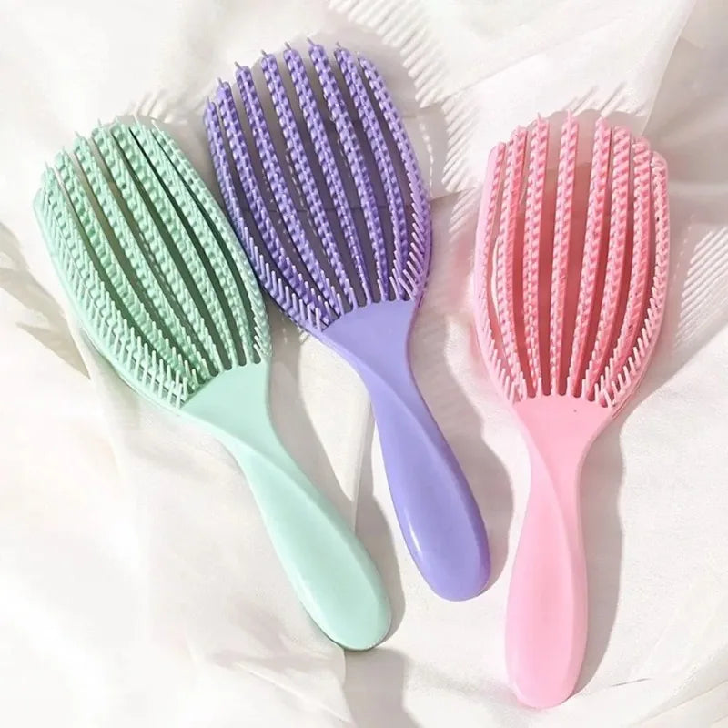 Hair Brush Octopus Hairbrush Pink Massage Detangler Brush For Curly Hair Thick Hair Care Hairbrush Styling Tools Qme