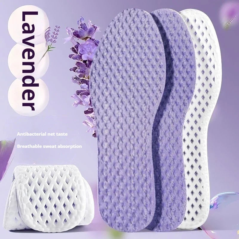 Mesh Breathable Insoles for Shoes Men Summer Cool Insole Feet Running Sports Shock Absorption Shoe Sole Memory foam Shoes Pads Qme Purple EU45-46