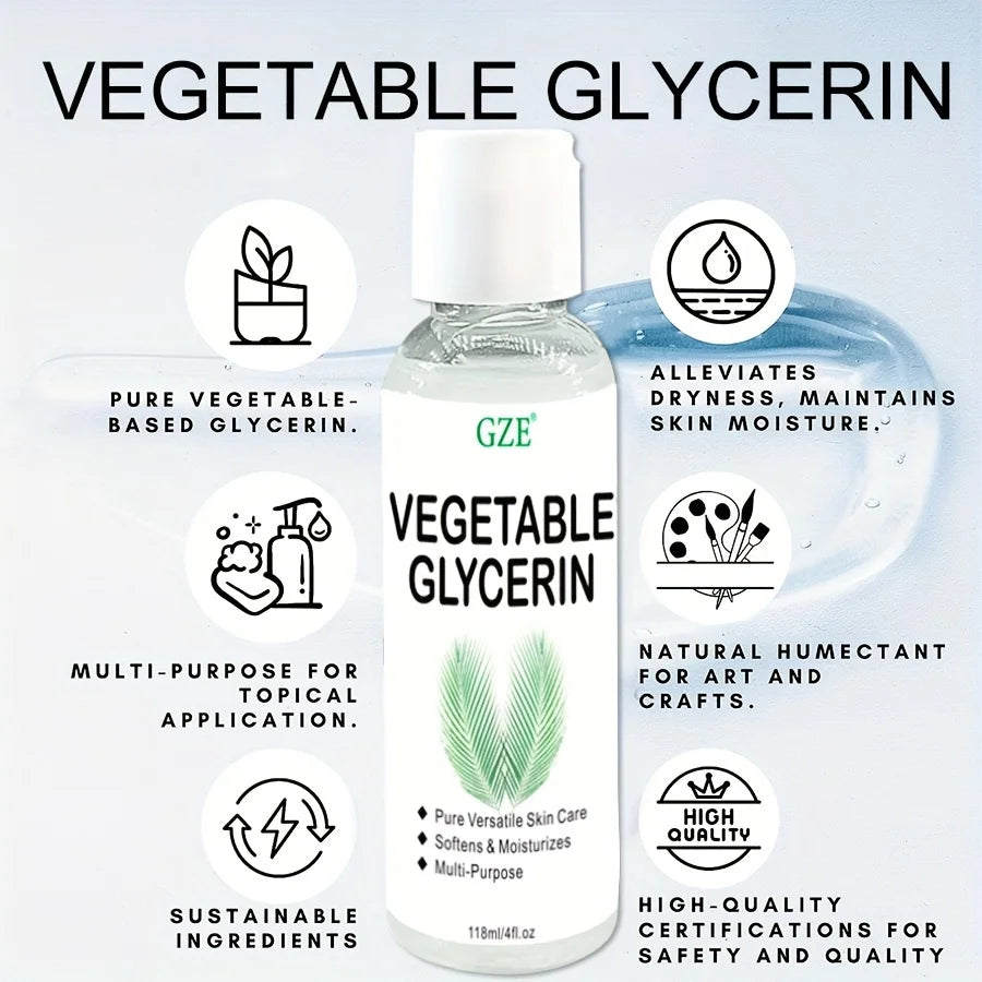 GZE Vegetable Glycerin, 100% Pure, Versatile Skin Care, Softening and Moisturizing, Multi-PURPOSE AND VERSATILE SKIN CARE Qme