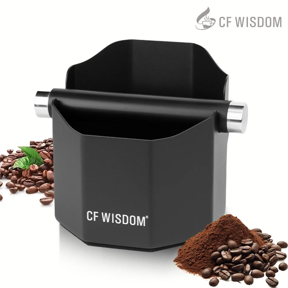 CF WISDOM Coffee Knock Box Espresso Grounds Bin Durable Anti-slip Qme