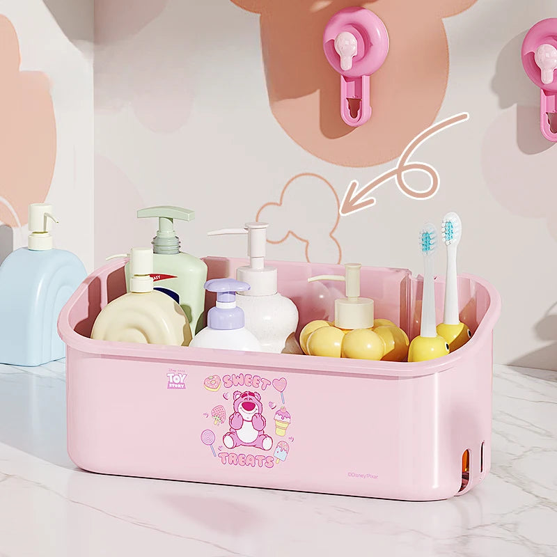 Mickey Dopamine Suction Cup Shelf for Walls—No Drilling Required—Heavy-Duty, Drainable Storage Box for Bathroom Walls Qme