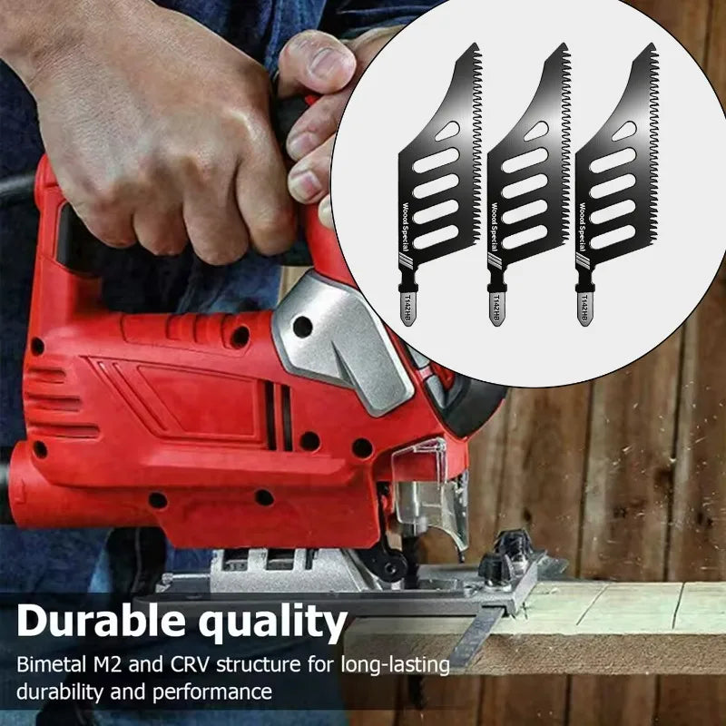 20/1PCS Jigsaw Blades Heavy Duty T-Shank Wood Aluminum Cutting Coarse Teeth Precision Tight Spaces Tools Replaceable Cut Tools Qme