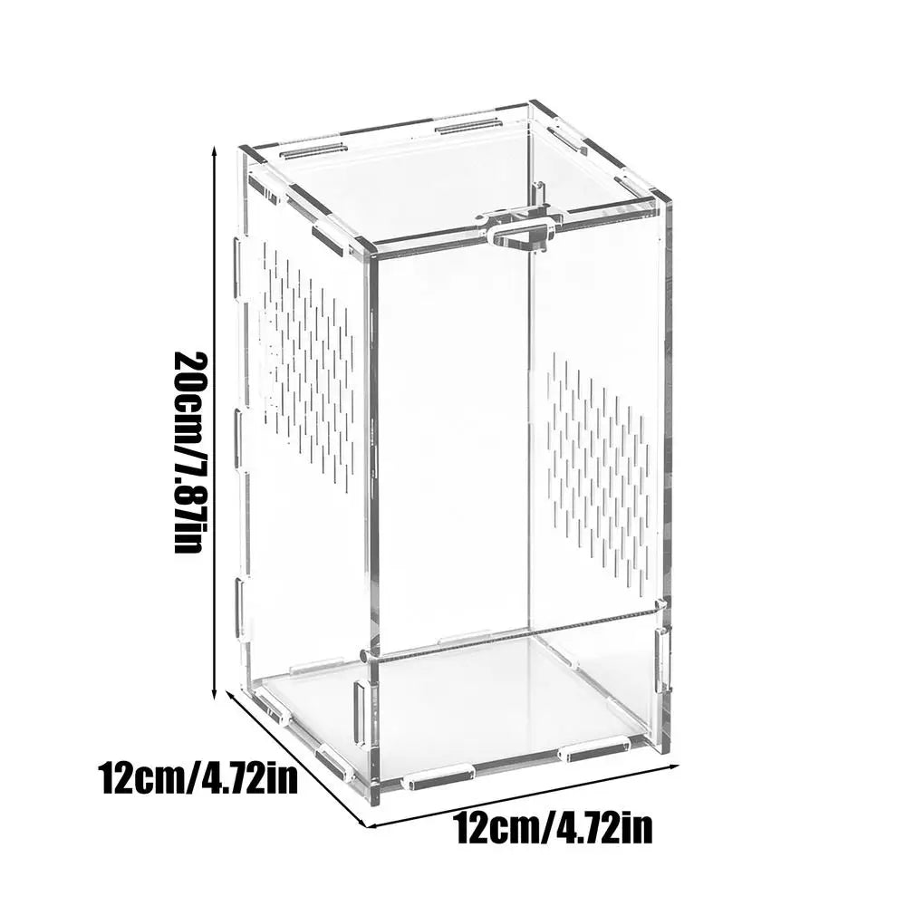 Jumping Spider Enclosure Clear Terrarium Box Magnetic Door Acrylic Qme Clear CN