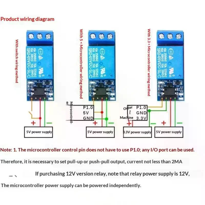 1 Channel Relay Module Optocoupler Isolation 5V 12V Level Trigger Qme