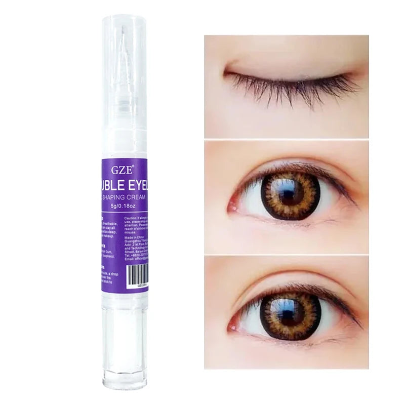 GZE Double Eyelid Pen, Skin Shaping Cream, Make Eyes Looks Bigger, Natural Look And Long Lasting Shaped, Double Eyelid Glue Qme