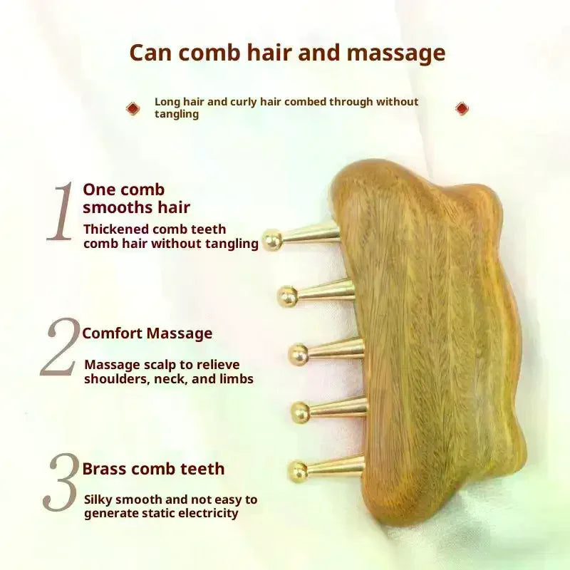Portable Brass Gua Sha Massage Tool Head Neck Leg Body Meridian Qme