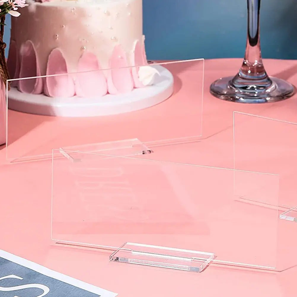 10Pcs Acrylic Sign Clear Blank Seat Cards Wedding Table Numbers Name Place Cards for Wedding Party Banquet Decoration Qme