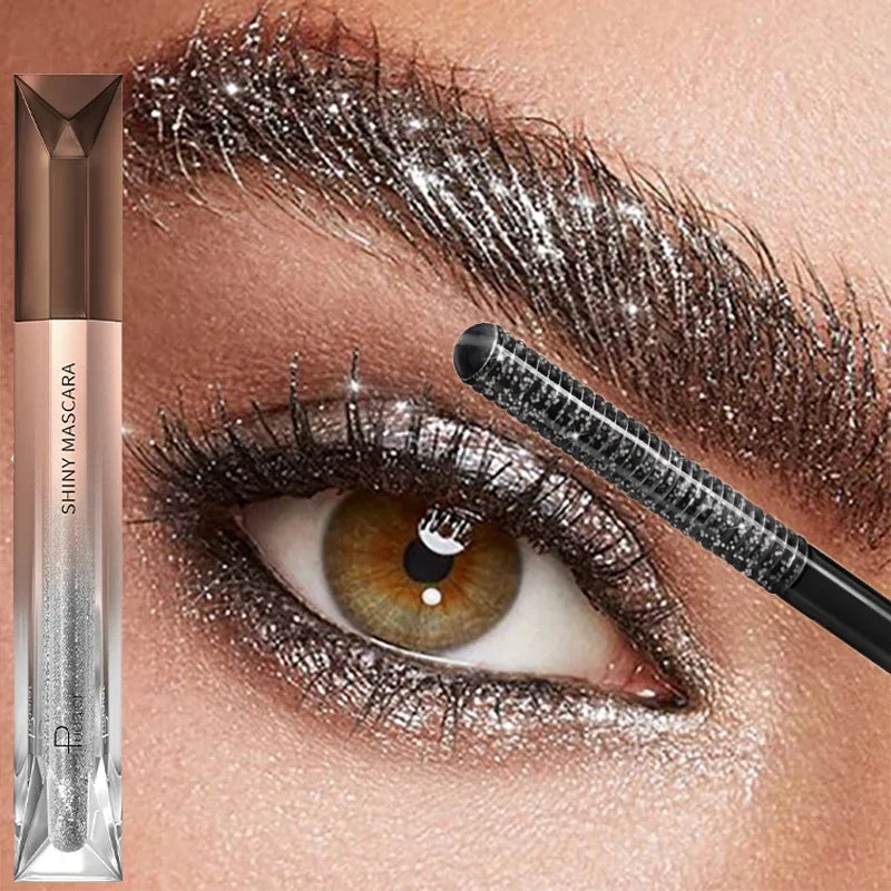 Eyelash Eyebrow Glitter Mascara Brush Lengthing Eye Lash Colored Blue Pink Gold Mascara Eyelashes Curling Extension Makeup Qme