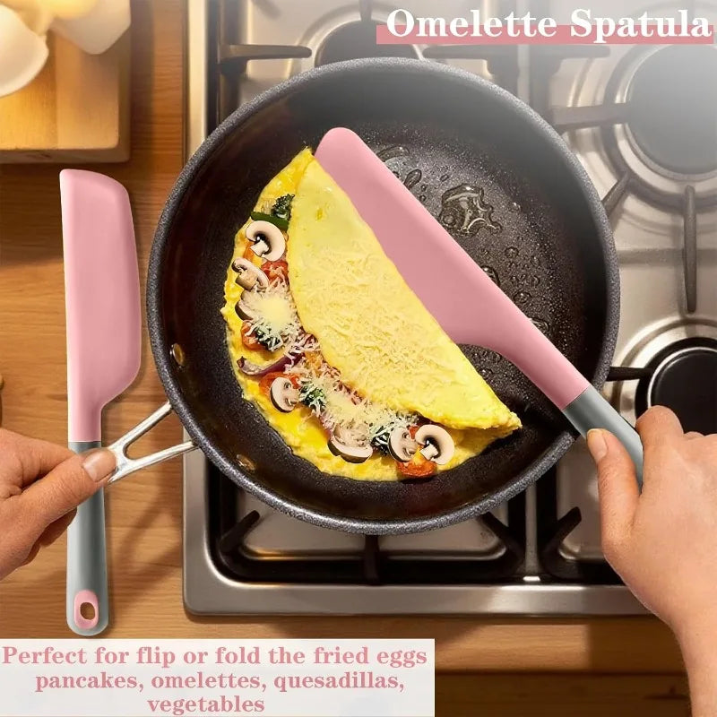 Silicone Spatula Heat Resistant Non-stick Kitchen Turner Baking Cake Qme