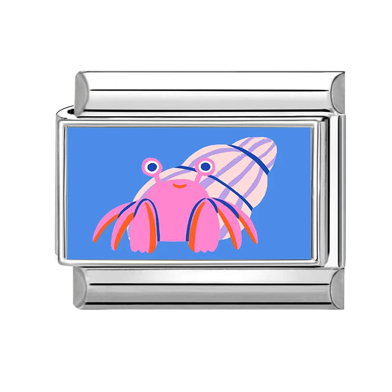 Dropshipping Wholesale Crabs Pattern Fish Shell Whale Italian Charm