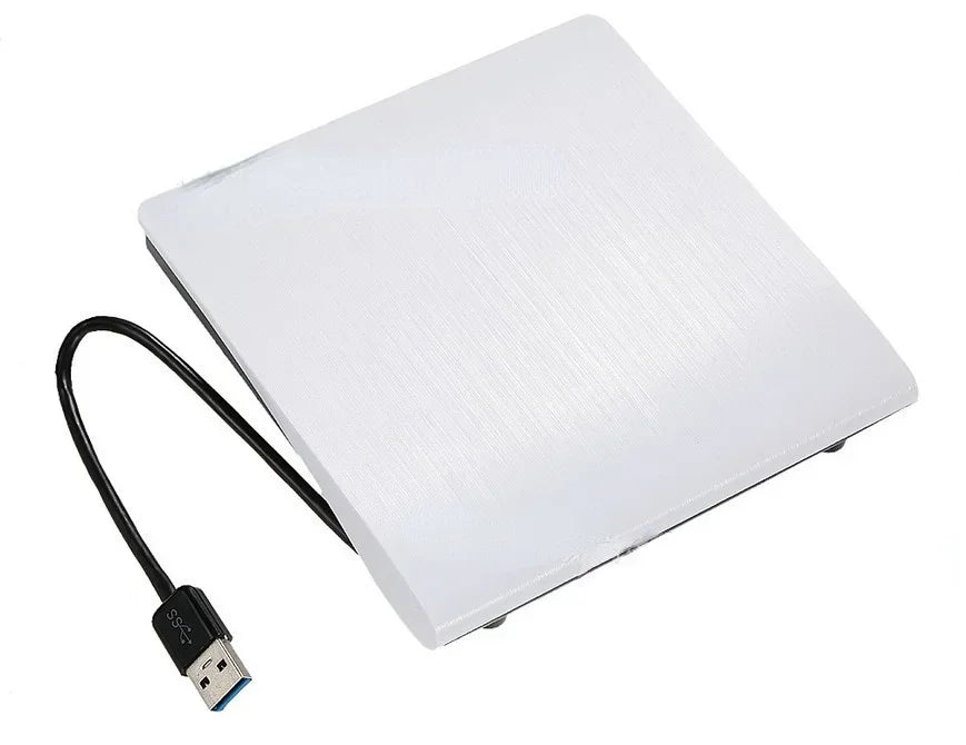 External USB 3.0 High Speed DL DVD RW Burner CD Slim Portable Optical Drive for Asus Samsung Acer Dell Laptop HP Qme WHITE