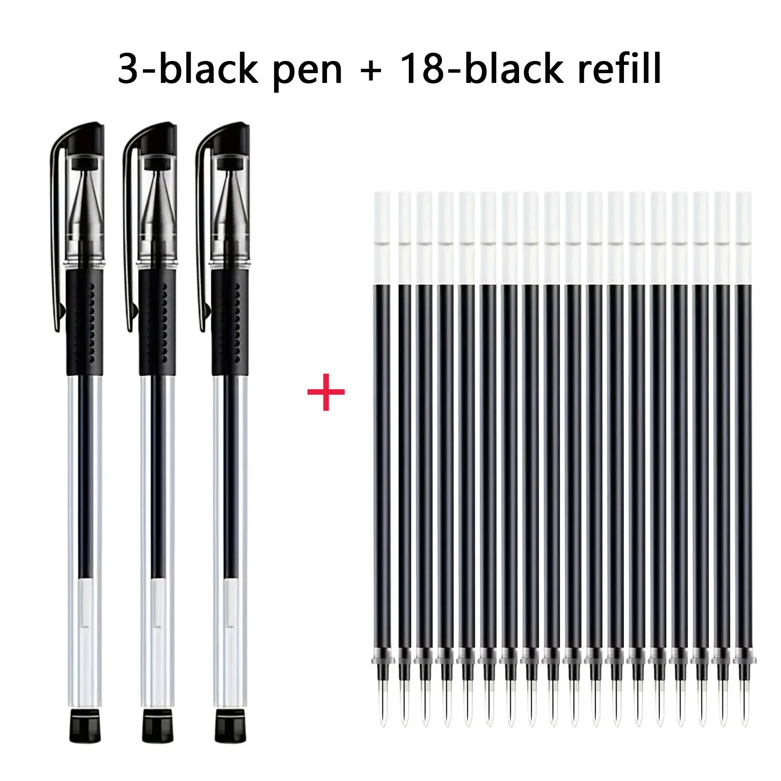 Gel Pen Set School Supplies Black Blue Red Ink,Bullet Tip 0.5mm,Ballpoint Pen Kawaii Pen Writing Tool School Office Stationery Qme black 21 pcs set