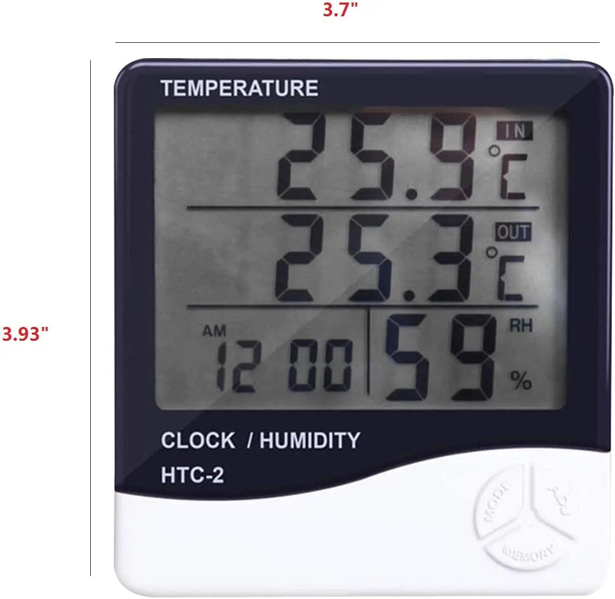 LCD Digital Temperature Humidity Meter HTC-2/HTC-1 Home Indoor Outdoor Hygrometer Thermometer Weather Station with Clock Qme