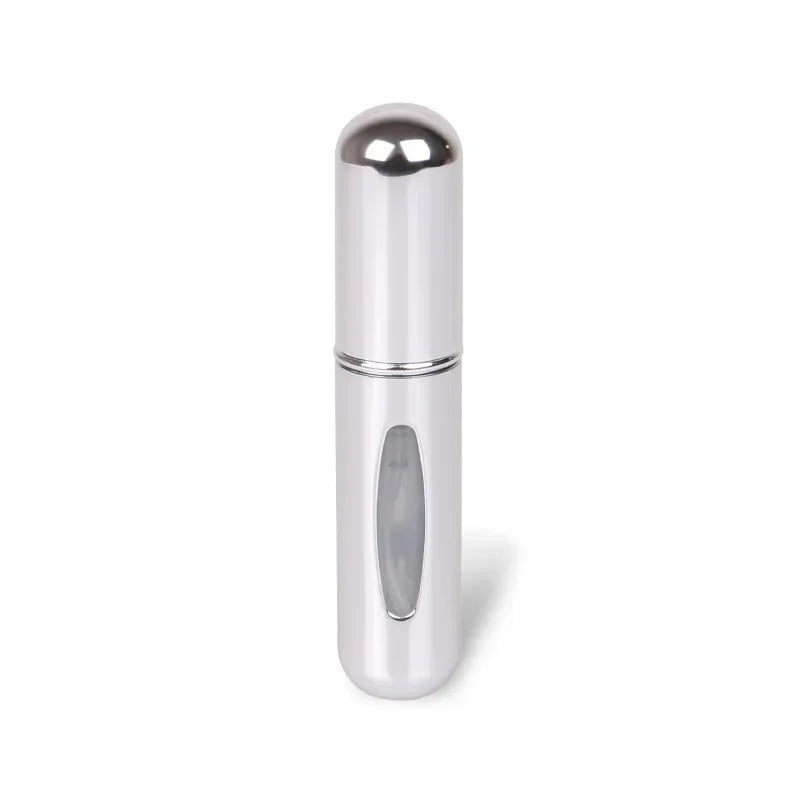 5ml Portable Perfume Atomizer Liquid Container Portatil For Cosmetics Mini Aluminum Spray Alcochol Empty Refillable Bottle Qme 5ml-Bright Silver