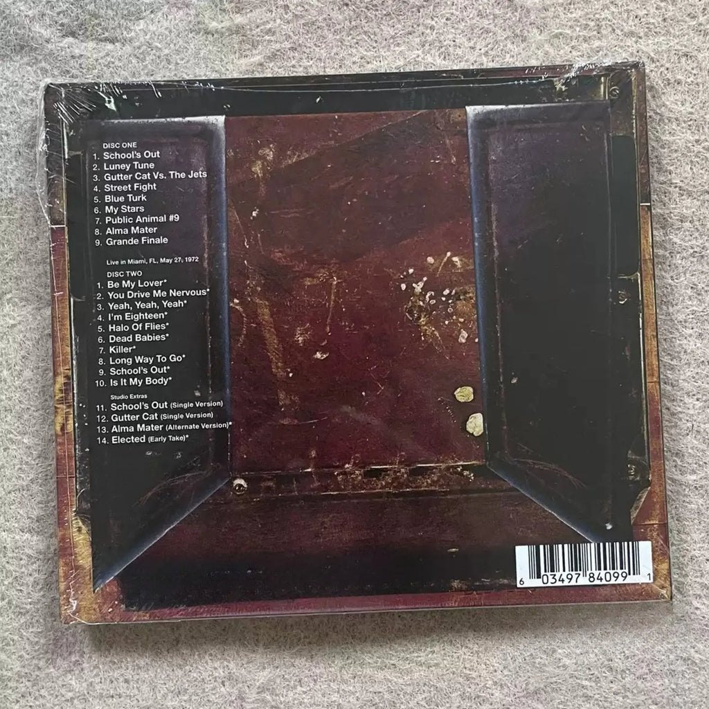 Western 1970s Retro Glam Hard Rock Music CD Vintage Desk Graffiti Texture Themed Cover, Theatrical Classic Rock Track Collection Qme
