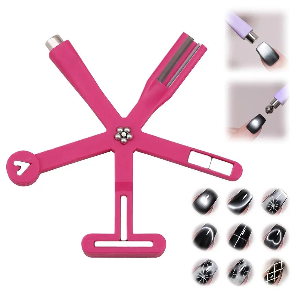 8-in-1 Cat Eye Nail Magnet Multi-functional Starfish French Flower Qme pink