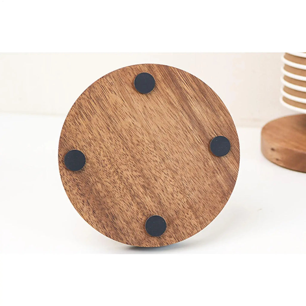 Coffee Cup Dispenser Wood Drink Up Mug Stand Decorative Paper Holder Qme