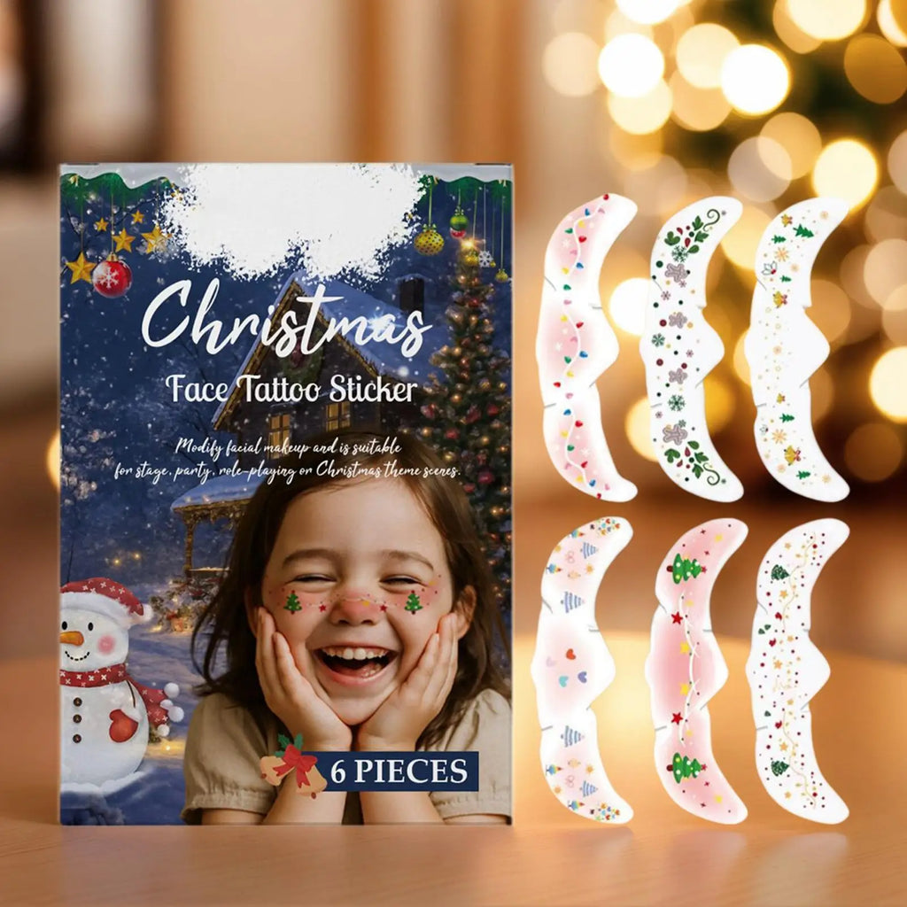 6pcs Christmas Tattoo Makeup Patches Fake Freckles Temporary Tattoo Stickers Face Tattoos Glittering Star Freckle Stickers Qme