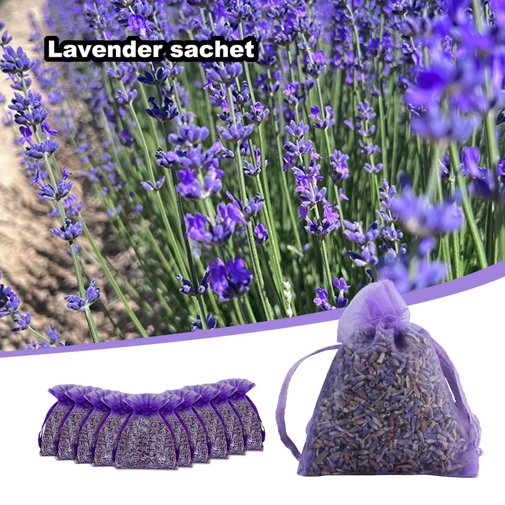 Home Cabinet Sachets Bags Natural Dried Lavender Sachets for Relaxing Sleeping Strong Smell Fresh Scents Car Air Fresheners Qme