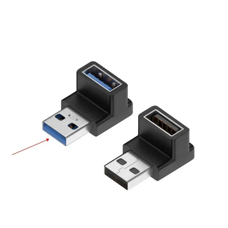 10pcs 90 Degree USB 3.0 Male to Female Right Angle Extension Adapter USB Upward Elbow Adapter 10Gbps For Laptop PC Connector Qme