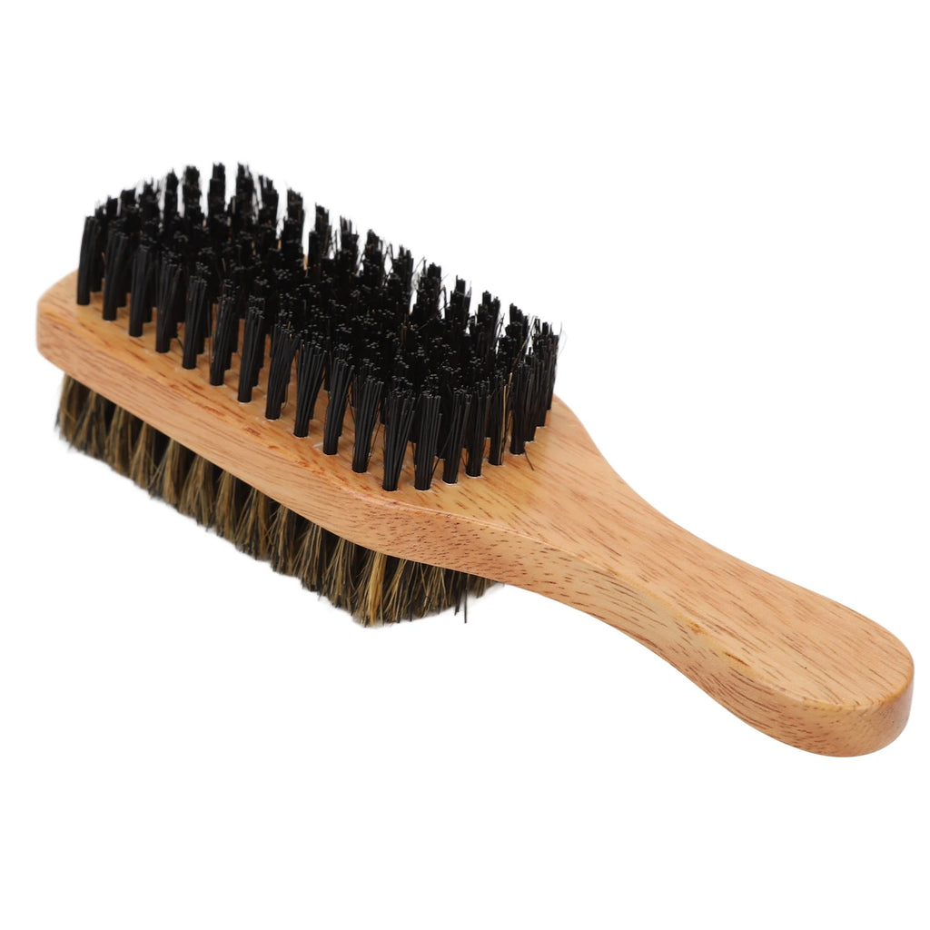 Beard Brush Double Sided Beard Brush Double Sided Beard Brush Imitation Brush with Rubber Wood Handle for Men Qme