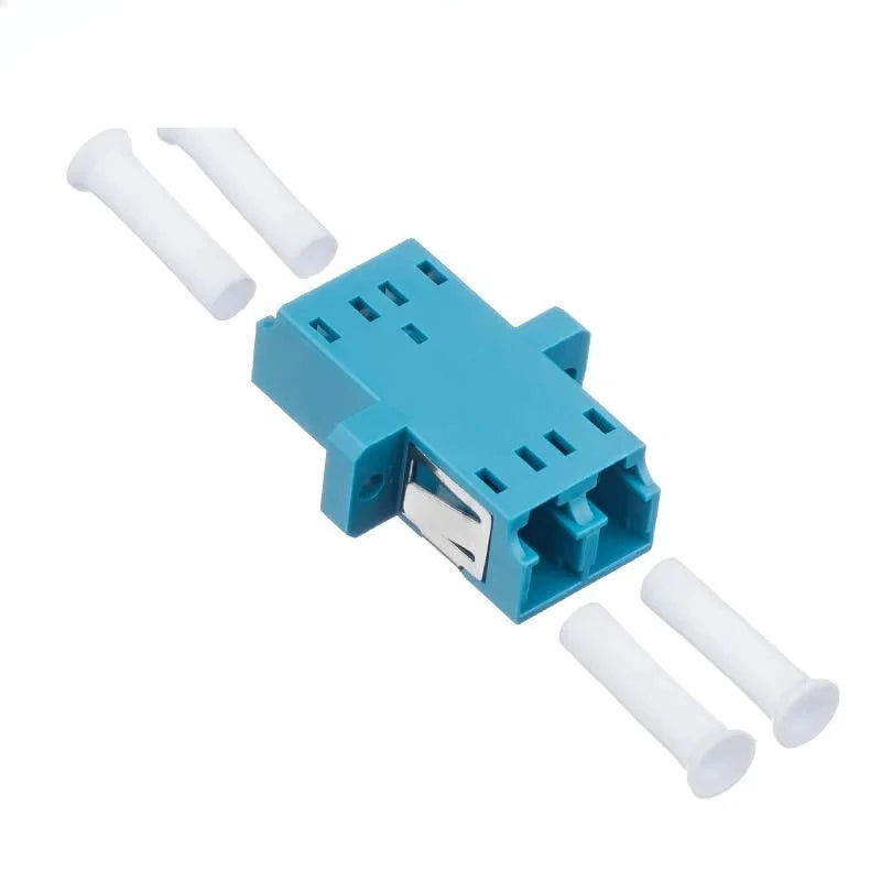 50pcs Fiber optical Flange Coupler LC-LC Duplex Coupler Connector Single Mode Plastic duplex optical fiber adapter LC UPC Qme