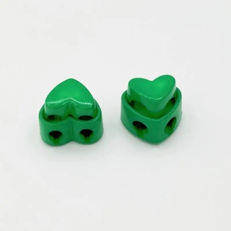 5pcs Colorful Garment Stoppers Heart-Shaped Plastic Cord Locks Double Hole Spring Toggle Anti-slip Stoppers Garment Accessories Qme A9