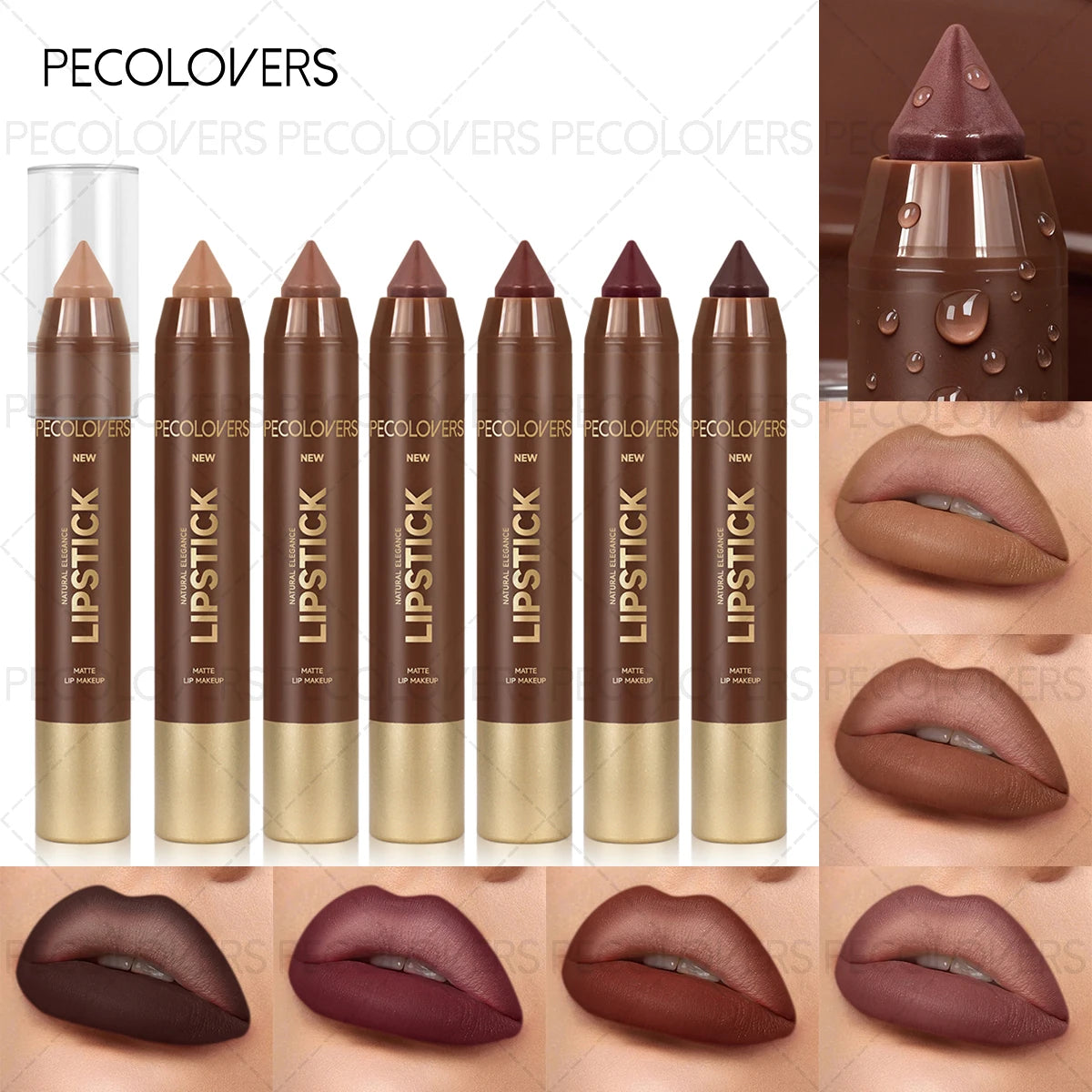 Elegance Matte Lip Liner Lipstick Pen Long-lasting Non-sticky Qme