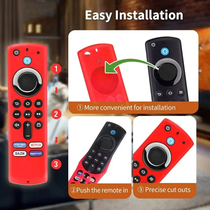 Silicone protective case For Amazon L5B83G Fire TV Stick 4K MAX/4K remote control drop proof dust and dust Glow Case Qme