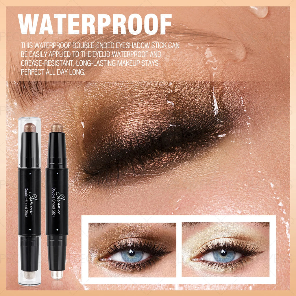 Double-ended Eyeshadow Stick Eye Highlighter Two-color Application Qme